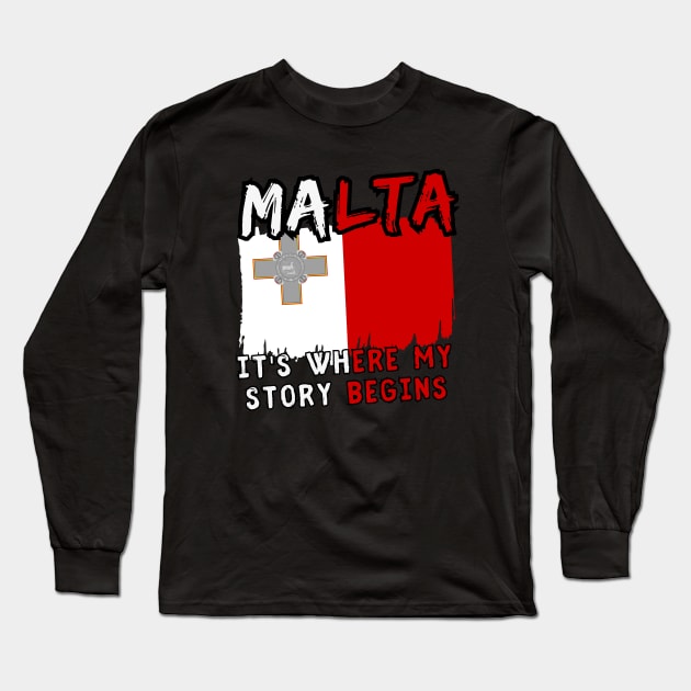 Malta Long Sleeve T-Shirt by footballomatic